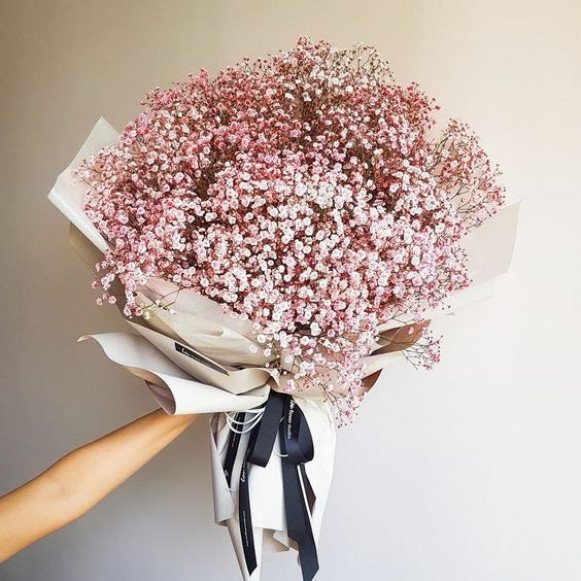 Нежный букет 11 веток розовой гипсофилы