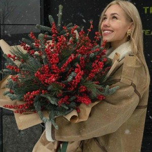 Стильный букет на Новый год